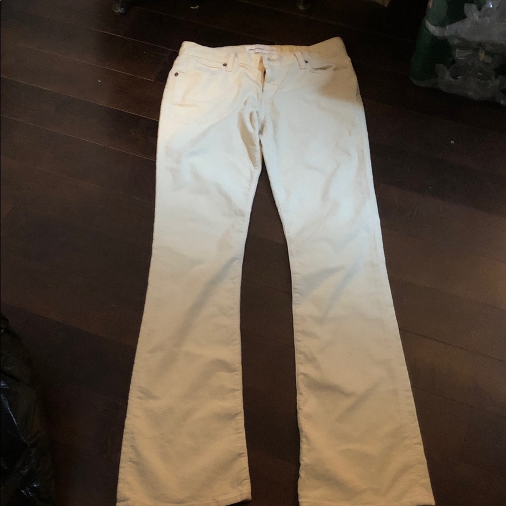 Women's Cream Wide-Leg Jeans — Flared Fit